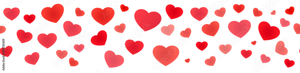 Seamless line of hearts for decoration, framing, edging, bordering, skirting and cornering. Seamless line of hearts for decoration, framing, edging, bordering, skirting and cornering.