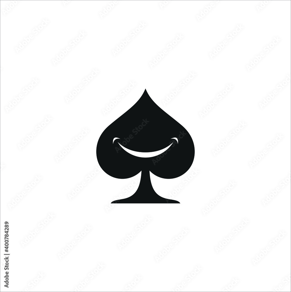 Fototapeta premium Illustration ace play card game smile concept sign logo design template
