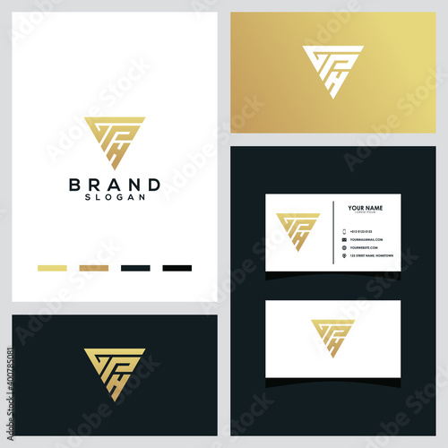Letter GPH triangle luxury logo concept vector template