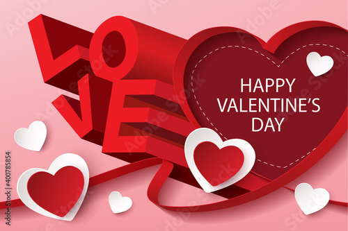 happy valentine's day banner design. vector illustration