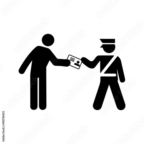 Man Getting Car License from Driving School Lesson Stick Figure Pictogram Icons