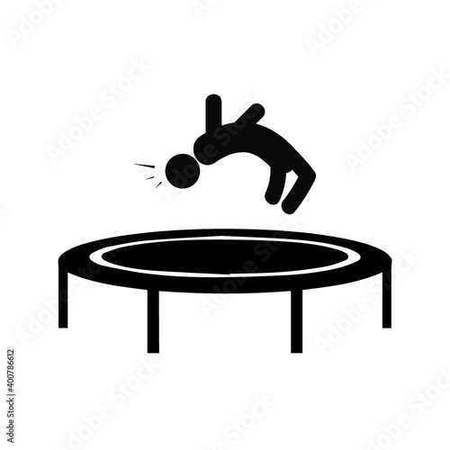 Trampoline jumping icon
