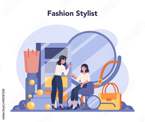Fashion stylist concept. Modern, creative job, professional