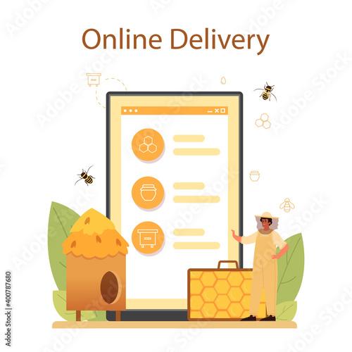 Hiver or beekeeper online service or platform. Professional farmer