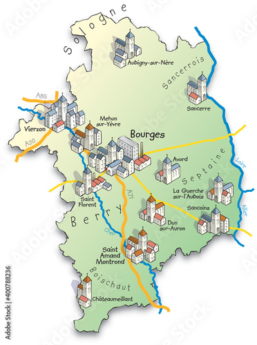 18 Carte du département du Cher