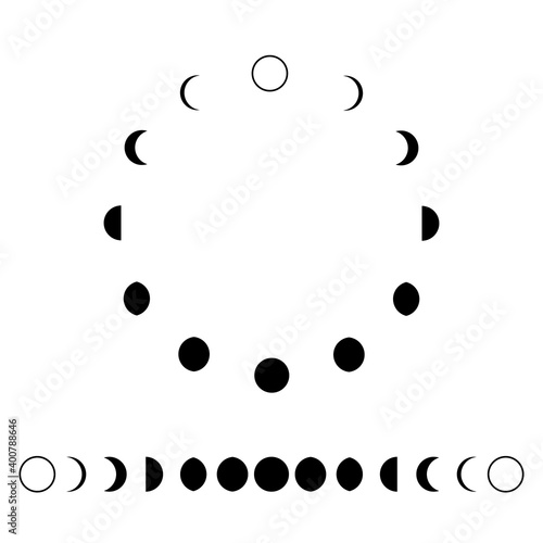 Moon phases astronomy icon set Vector Illustration on the white background.