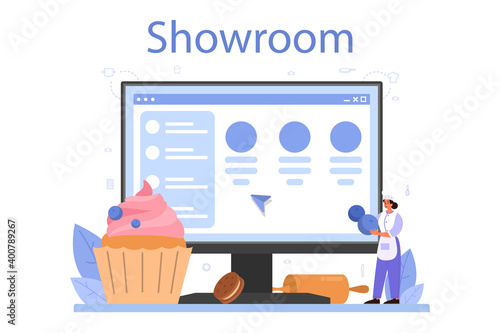 Confectioner online service or platform. Professional confectioner