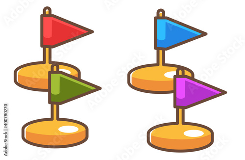Plastic flags figures for rpg, playing board games