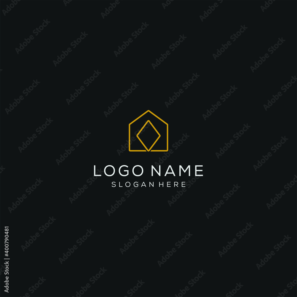 Illustration ace play card game home concept sign logo design template Illustration ace play card game home concept sign logo design template