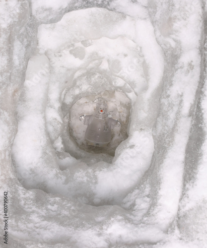 ice snowman in ice cave