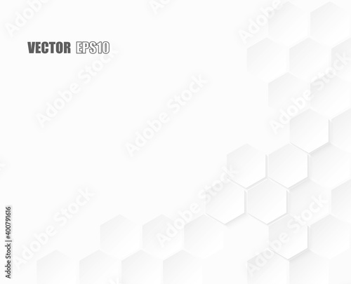 Abstract. Paper hexagon white background. light and shadow. Vector.