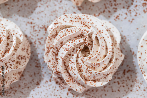 Homemade tender Apple marshmallows. Homemade sweets. Natural marshmallows.