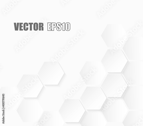 Abstract. Paper hexagon white background. light and shadow. Vector.
