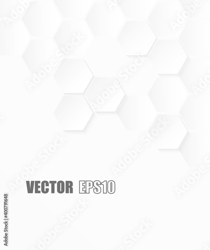 Abstract. Paper hexagon white background. light and shadow. Vector.