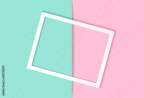 Colorful pastels paper art style abstract background design with shadows. Vector.