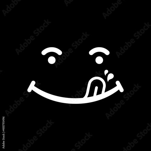 Yummi smile emoticon cartoon symbol