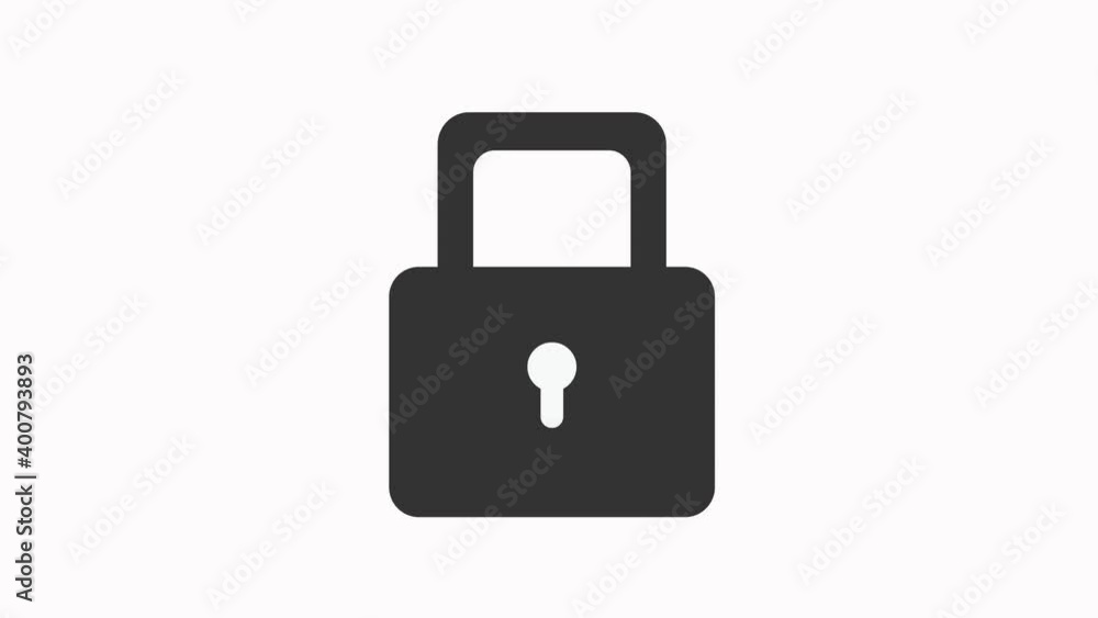 Unlock icon - White Padlock sign - animated cartoon unlock animation. Unlock icon - White Padlock sign - animated cartoon unlock animation.