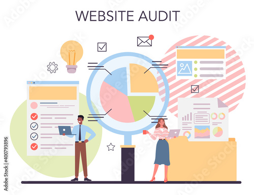 Website audit concept. Web page analysis of website's visibility