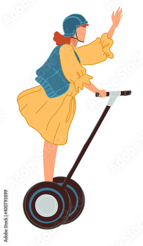 Eco transport in city or town, gyro scooter vector