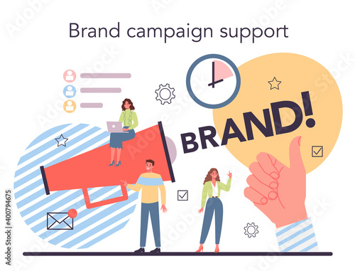 Brand campaign concept. Brand advertising and awareness.