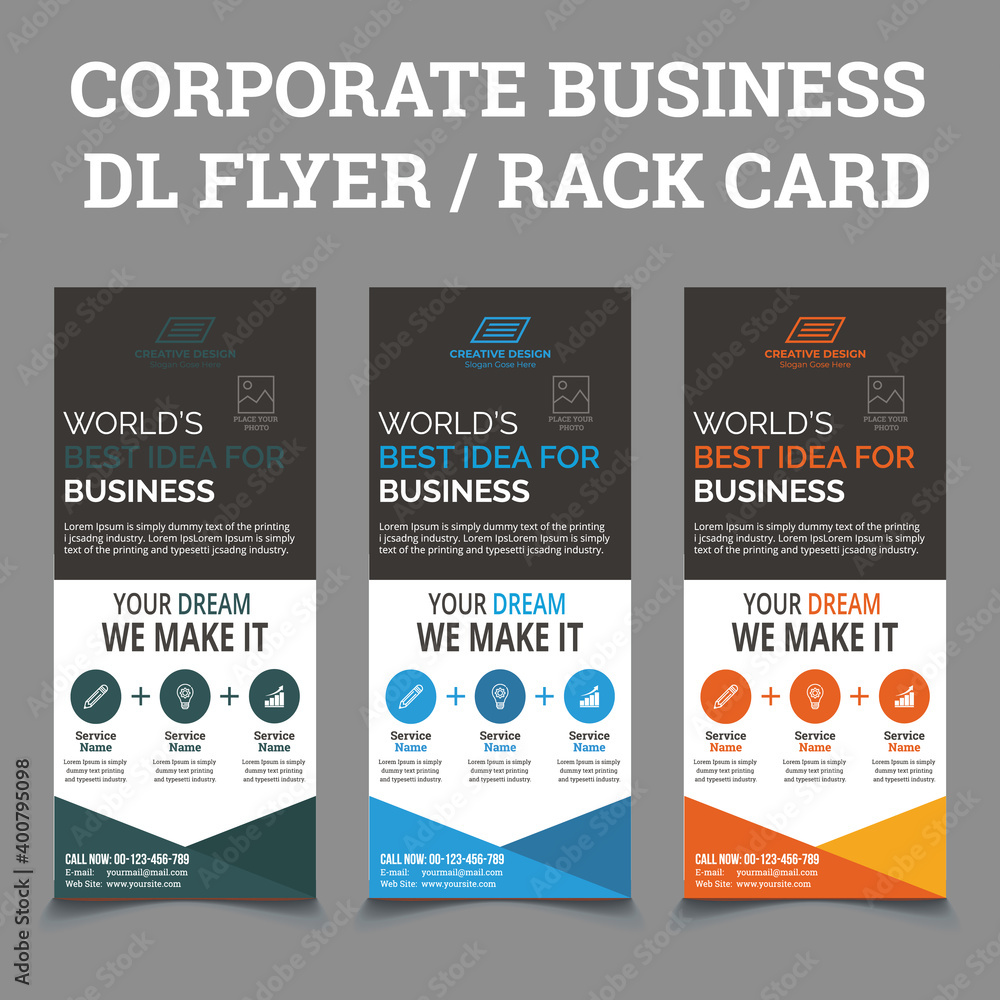 DL Flyer Template | Creative Modern Corporate DL Flyer Design with 3 ...