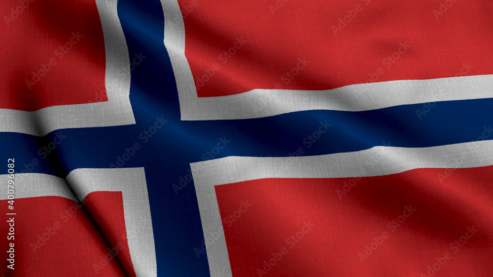 Norway Satin Flag. Waving Fabric Texture of the Flag of Norway, Real Texture Waving Flag of the Norges Norway Satin Flag. Waving Fabric Texture of the Flag of Norway, Real Texture Waving Flag of the Norges