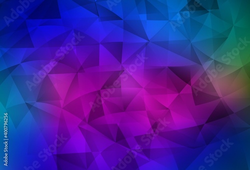 Dark Pink, Blue vector texture with triangular style. © smaria2015