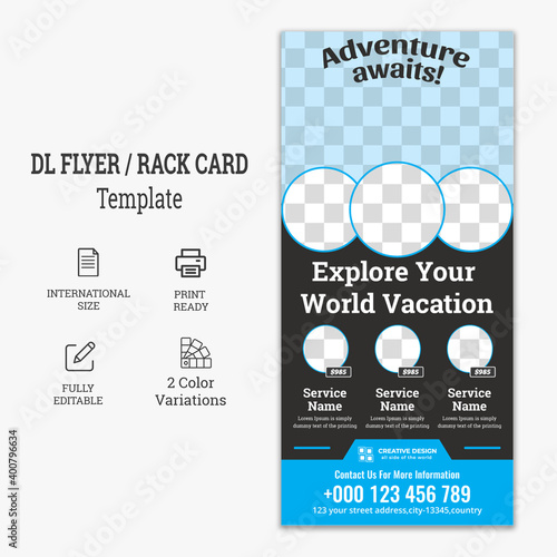 Corporate Travel/tour Postcard Rack-card DL Flyer Design., Travel dl flyer / Rack card
