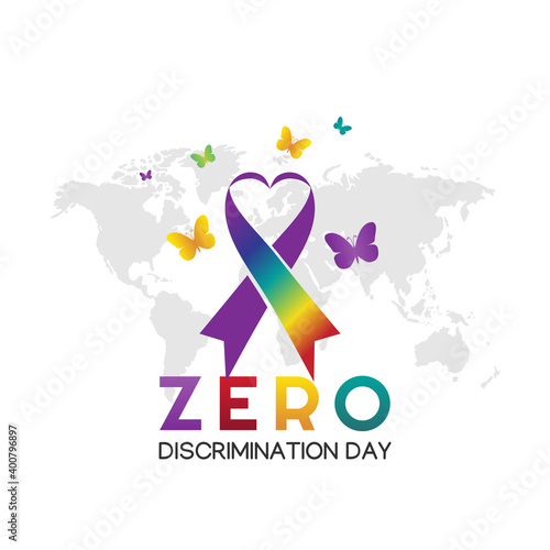 vector graphic of zero discrimination day good for zero discrimination day celebration. flat design. flyer design.flat illustration.