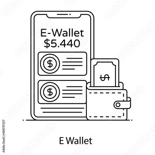 
E wallet, digital currency filled vector 
