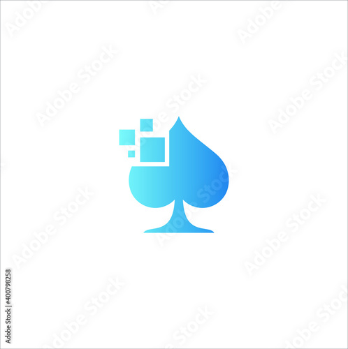 ace play card game technology modern concept logo design template