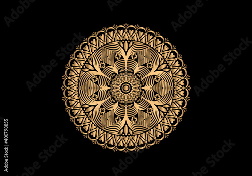 Mandala design element. Can be used for cards, invitations, banners, posters, print design. Mandala background © BakiBullah