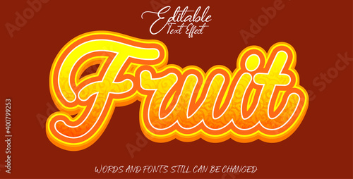 editable text effect fruit