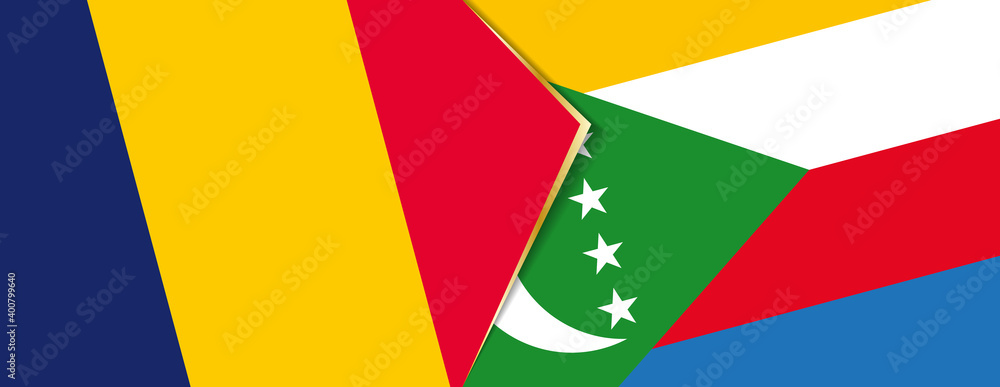 Chad and Comoros flags, two vector flags. Chad and Comoros flags, two vector flags.
