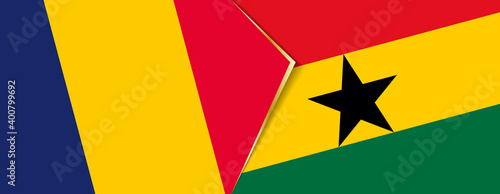 Chad and Ghana flags, two vector flags.