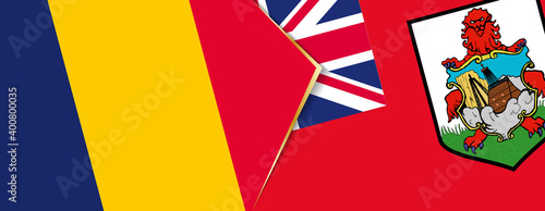 Chad and Bermuda flags, two vector flags.