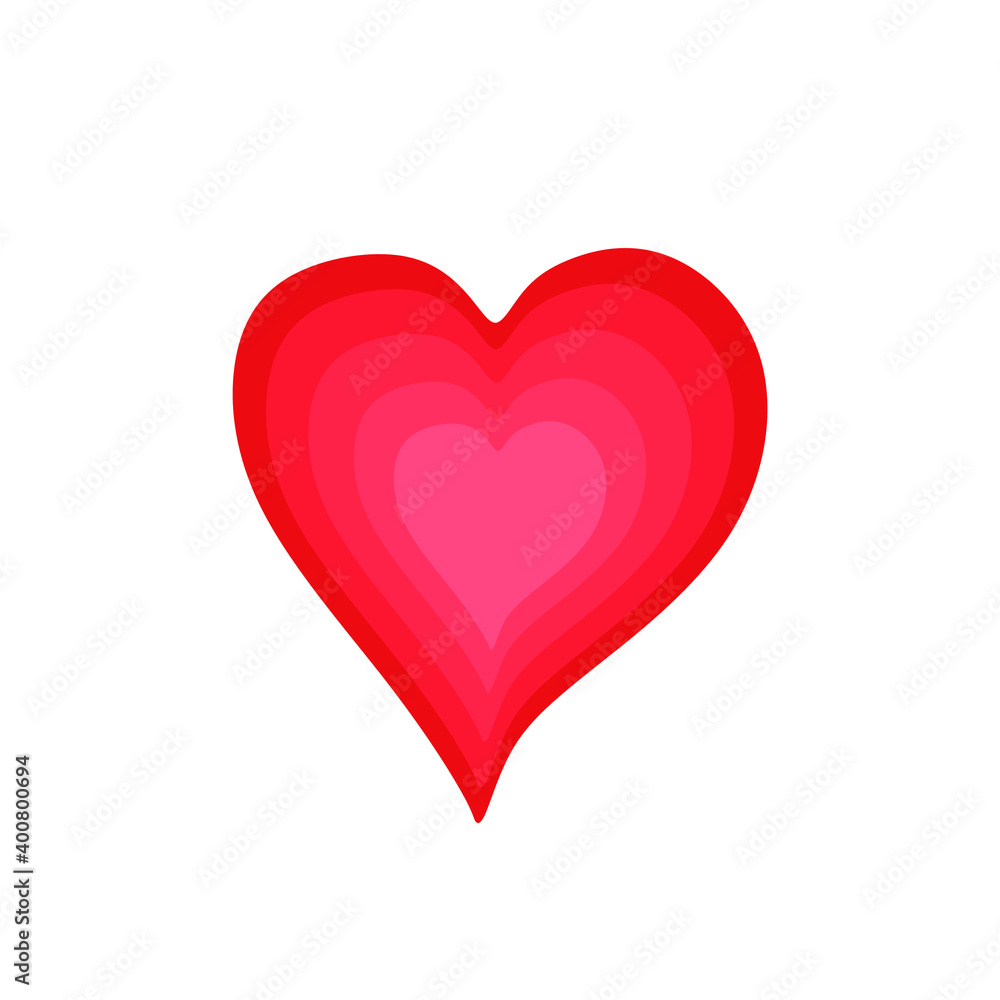 Red heart for cards, banners, posters, invitations, web, posters. Element for wedding and valentine's day