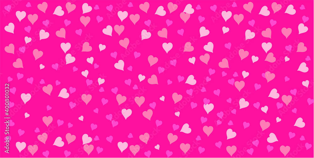 valentine seamless pattern with stylized artistic hand drawn hearts