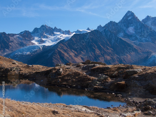 lac des cheserys , col des montets, chamonix, haute savoie, FRANCE photo