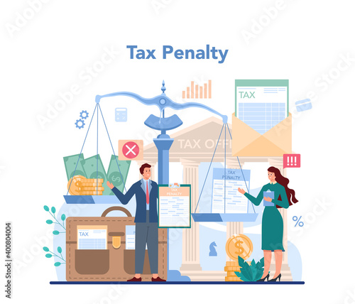 Tax inspector concept. Idea of accounting and payment. Tax