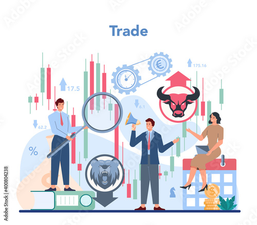 Trader, financial investment concept. Stock market analysis.
