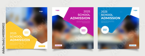 School education admission social media post and web banner template