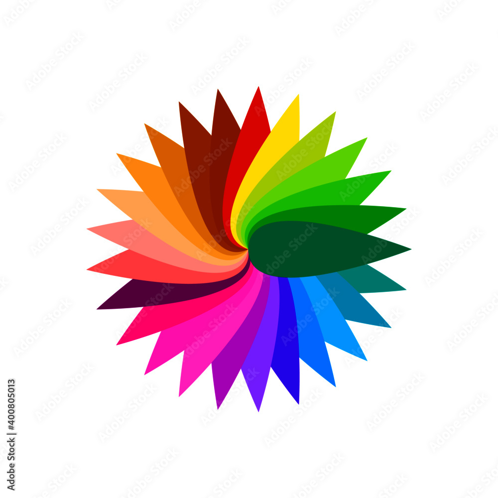 Obraz premium Mandala with the colors of the rainbow. Abstract geometry with varied vivid colors. Background mandala