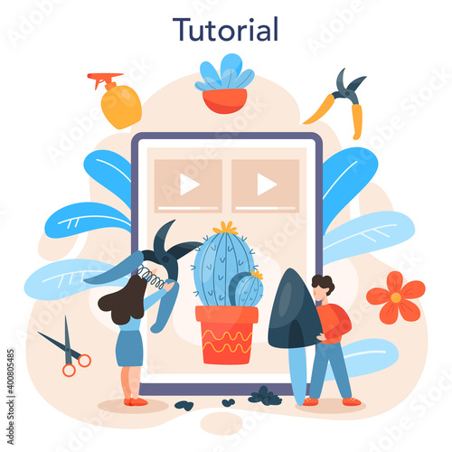 Florist online service or platform. Creative occupation in floral