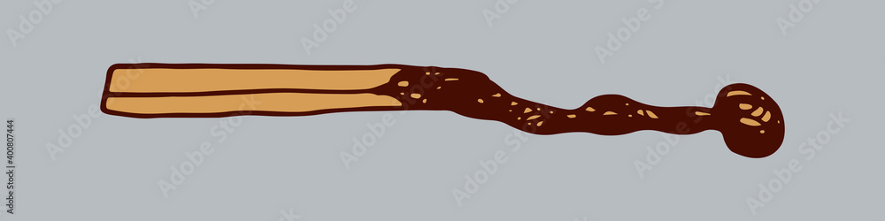 Hand drawn doodle matches. Burnt wooden stick. Simple vector illustration. Hand drawn doodle matches. Burnt wooden stick. Simple vector illustration.
