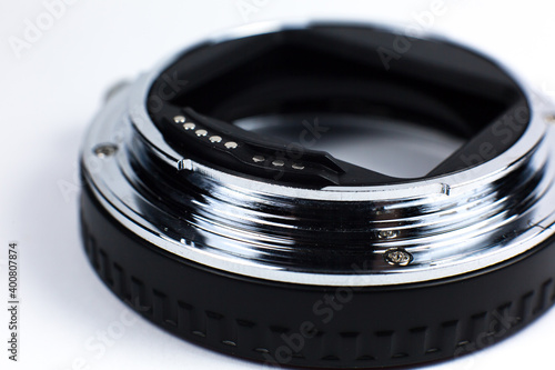 Extension tube for the photo camera. Close up.