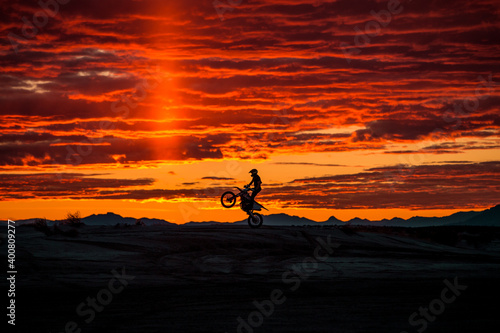 sunset dirt bike