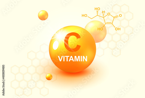 Vitamin gold shining pill capsule icon. Ascorbic acid. Shining golden substance drop. Meds for heath ads. Treatment cold flu. Vitamin C gold shining pill. Vitamin complex. Vitamin C