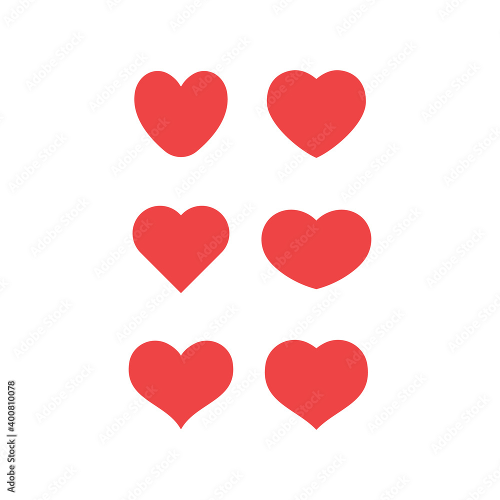 Heart icons collection. Vector designs in shape of hearts. Love , care and valentine's day symbol. Heart icons collection. Vector designs in shape of hearts. Love , care and valentine's day symbol.