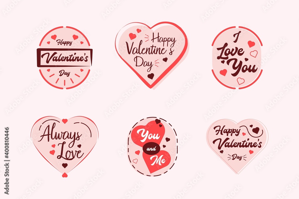 Happy Valentine Day Love Labels